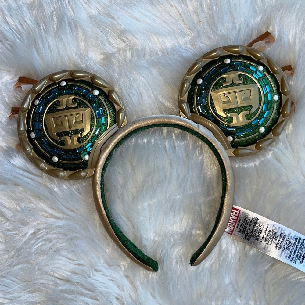 🆕 DISNEY PARKS EARS Wakanda Forever Black Panther Mickey Ears Green Gold